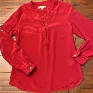 Banana Republic Wine Colored Silk Blouse